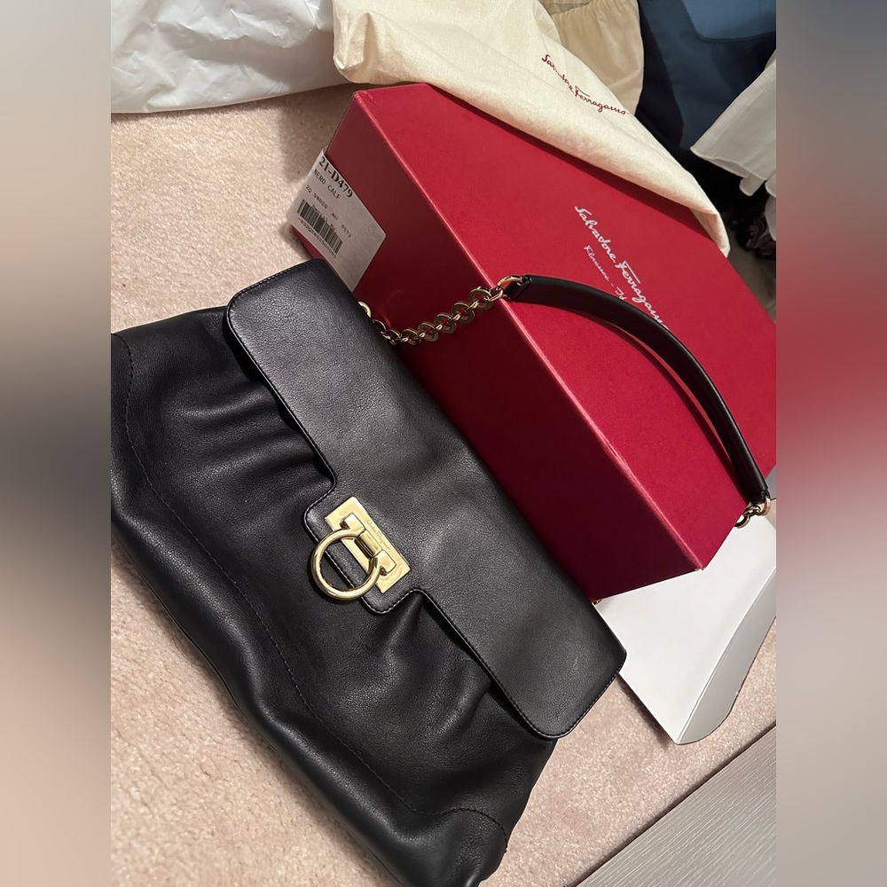 Authentic Salvatore Ferragamo Calf skin Shoulder Bag